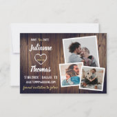 ウッドフォト素朴コラージエレガントな結婚式 セーブザデート (正面)