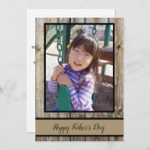 ウッドフォト素朴パーソナライズされたハッピーファーザーズの日 シーズンカード (正面/裏面)