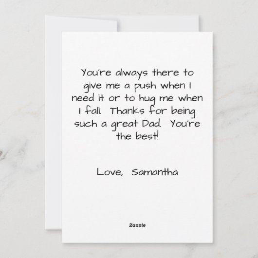 ウッドフォト素朴パーソナライズされたハッピーファーザーズの日 シーズンカード (裏面)