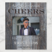 ウッドフォト素朴誕生日ワインラベル ワインラベル (シングルラベル)