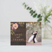 ウッドフォト結婚ーの感謝 ポストカード (スタンド正面)
