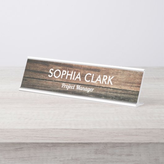ウッドフォレストボホカントリーウッズテクスチャカスタム デスクネームプレート (正面)