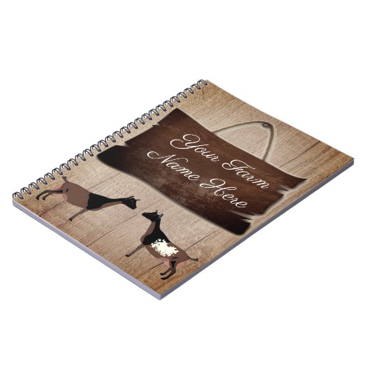 ウッドフパーソナライズされたァン素朴グの看板ナイジェリアのヤギ ノートブック (左側)