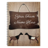 ウッドフパーソナライズされたァン素朴グの看板ナイジェリアのヤギ ノートブック (正面)