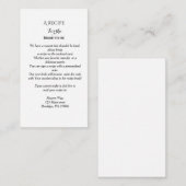 ウッドフラワーレシピのリクエスト ブライダルシャワー エンクロージャーカード (正面/裏面)