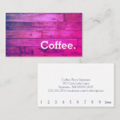 ウッドフロアシンプルロイヤリティコーヒーパンチカードマイアミ ロイヤリティカード (正面/裏面)