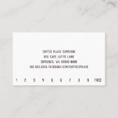 ウッドフロアシンプルロイヤリティコーヒーパンチカード ロイヤリティカード (裏面)