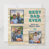 ウッドフロア最高のパパEver 3フォトコラージュ父 シーズンカード (正面)
