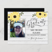 ウッドフローラ写真卒業パーティーSave the Date I (正面/裏面)