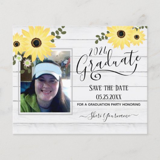 ウッドフローラ写真卒業パーティーSave the Date I (正面)