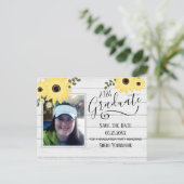 ウッドフローラ写真卒業パーティーSave the Date I ポストカード (スタンド正面)