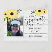 ウッドフローラ写真卒業パーティーSave the Date I ポストカード (正面)