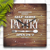 ウッドフ素朴ァミリーパーソナライズされた食器室 スクエア壁時計