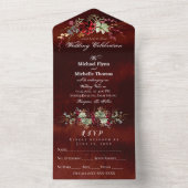 ウッドブラウン素朴が一つの招待状に入った状態 オールインワン招待状 (内側)