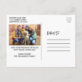 ウッドブラシスクリプトトラッククリスマスフォトバック ポストカード (裏面)