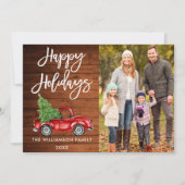 ウッドブラシスクリプトホリデーズトラックヴィンテージ写真 シーズンカード (正面)