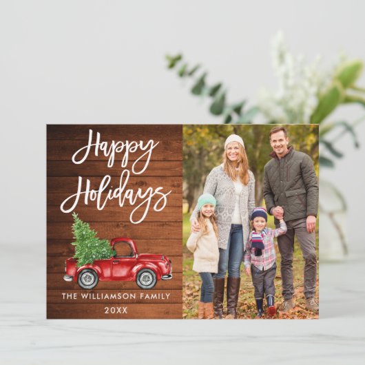 ウッドブラシスクリプトホリデーズトラックヴィンテージ写真 シーズンカード (スタンド正面)