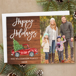 ウッドブラシスクリプトホリデーズトラックヴィンテージ写真 シーズンカード