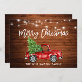 ウッドブラシスクリプトライトトラッククリスマスツリー シーズンカード (正面/裏面)