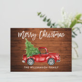 ウッドブラシスクリプトヴィンテージトラッククリスマスツリー シーズンカード (スタンド正面)