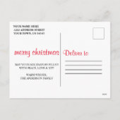 ウッドブラシスクリプトヴィンテージトラッククリスマスツリー シーズンポストカード (裏面)