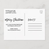 ウッドブラシスクリプトヴィンテージトラッククリスマスツリー ポストカード (裏面)