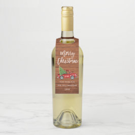 ウッドブラシ素朴スクリプトクリスマスヴィンテージトラック ボトルネックタグ