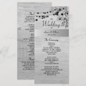 ウッドブラック素朴とホワイト結婚式 プログラム (正面/裏面)