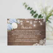 ウッドブルー素朴アジサイのストリングライト詳細 招待状 (スタンド正面)