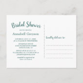 ウッドブルー素朴ストリングスターズブライダルシャワー インビテーションポストカード (裏面)