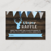ウッドブルー素朴ディアボーイおむつラッフルチケット エンクロージャーカード (正面)
