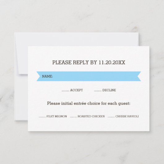 ウッドブルー素朴ディアボーイベビーシャワーRSVP 出欠カード (裏面)