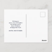 ウッドブルー素朴トナディアカントリークリスマス ポストカード (裏面)