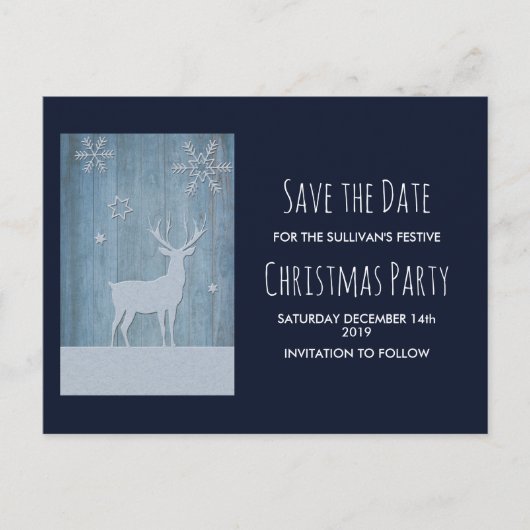 ウッドブルー素朴トナディアカントリークリスマス ポストカード (正面)