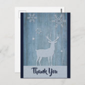 ウッドブルー素朴トナディアカントリークリスマス ポストカード (正面/裏面)