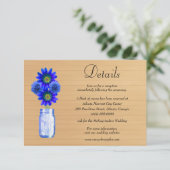 ウッドブルー素朴フローラメイソンジャー結婚ズ詳細 エンクロージャーカード (スタンド正面)