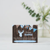 ウッドブルー素朴格子状の鹿おむつラッフルチケット エンクロージャーカード (スタンド正面)