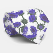 ウッドブロックプリントひまわり紫 ネクタイ (ロール)