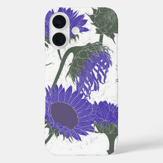 ウッドブロックプリントひまわり紫 Case-Mate iPhoneケース (裏面)