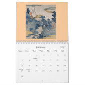 ウッドブロック日本のプリントの魔法 カレンダー (2月 2027)