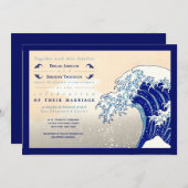 ウッドブ日本のロックプリント結婚式招待状 招待状 (正面/裏面)