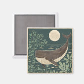 ウッドブ日本のロック鯨 マグネット (正面/裏面)