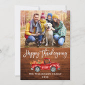 ウッドブ素朴ラシ台本サンクスギビング赤トラック シーズンカード (正面)