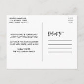 ウッドブ素朴ラシ台本サンクスギビング赤トラック ポストカード (裏面)