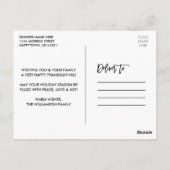 ウッドブ素朴ラシ台本サンクスギビング赤トラック ポストカード (裏面)