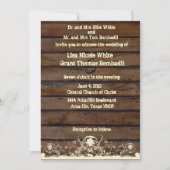 ウッドプランクスみすぼらしいレースカントリーウェディング招待状 招待状 (正面)