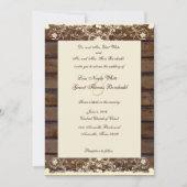 ウッドプランクスクリームシャビーレース結婚式招待状 招待状 (正面)