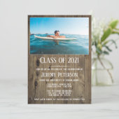 ウッドプランクスフォト卒業パーティー招待状 招待状 (スタンド正面)