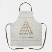 ウッドプランク上の低地オイスタークリスマスツリー エプロン (正面)