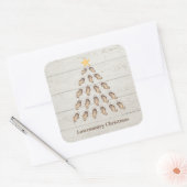 ウッドプランク上の低地オイスタークリスマスツリー スクエアシール (封筒)